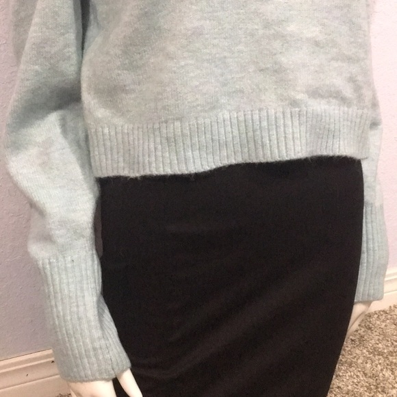 Wild Fable Baby Blue Puffy Sleeve Cropped Sweater - Picture 3 of 10